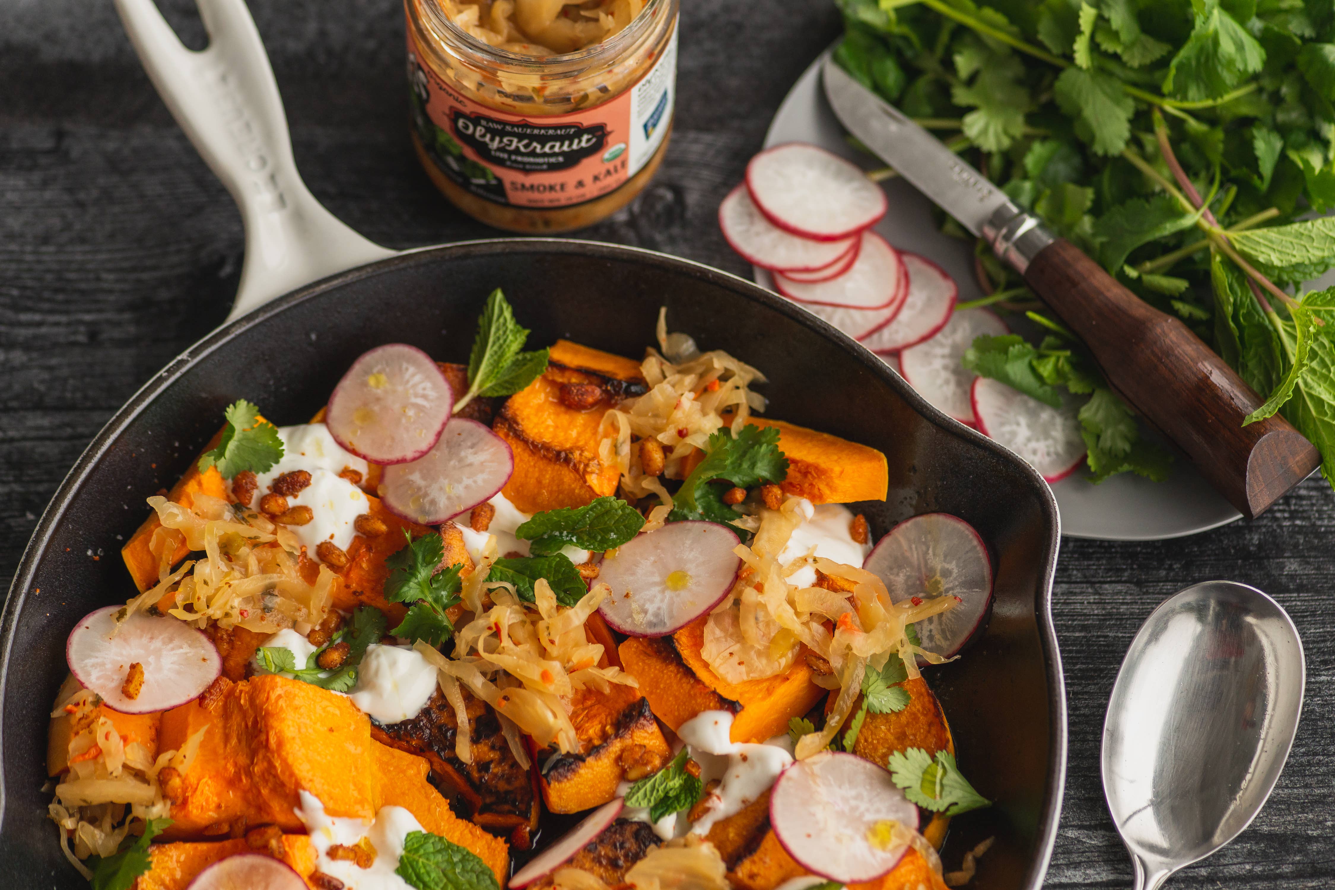 OlyKraut - Wholesale Pickled Vegetables - Organic Smoke and Kale Kraut Gallon1