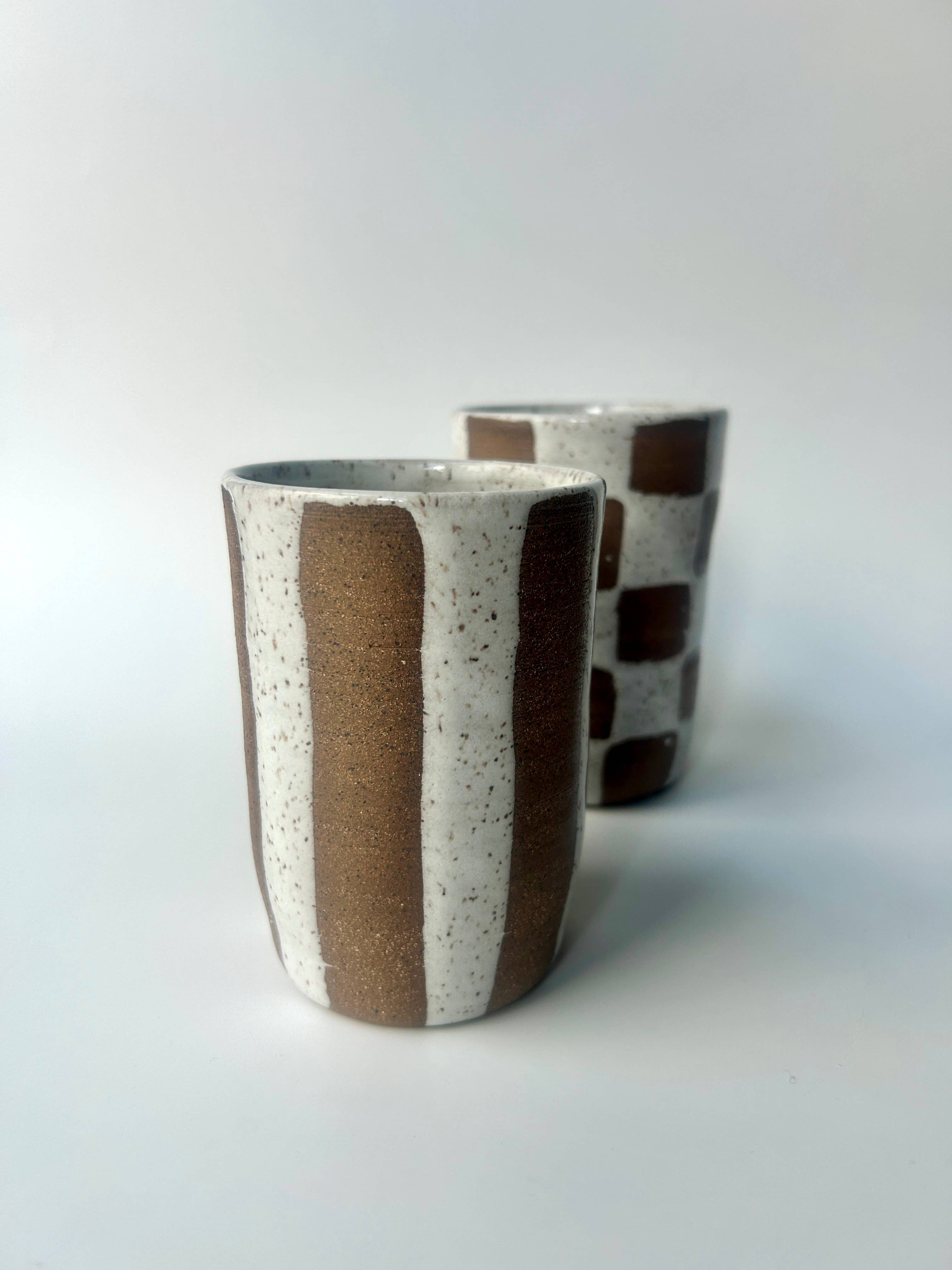 Sarah Mennell Ceramics - Wholesale Drinking Glass/Cup - Handmade Ceramic Tumbler – Stripes2