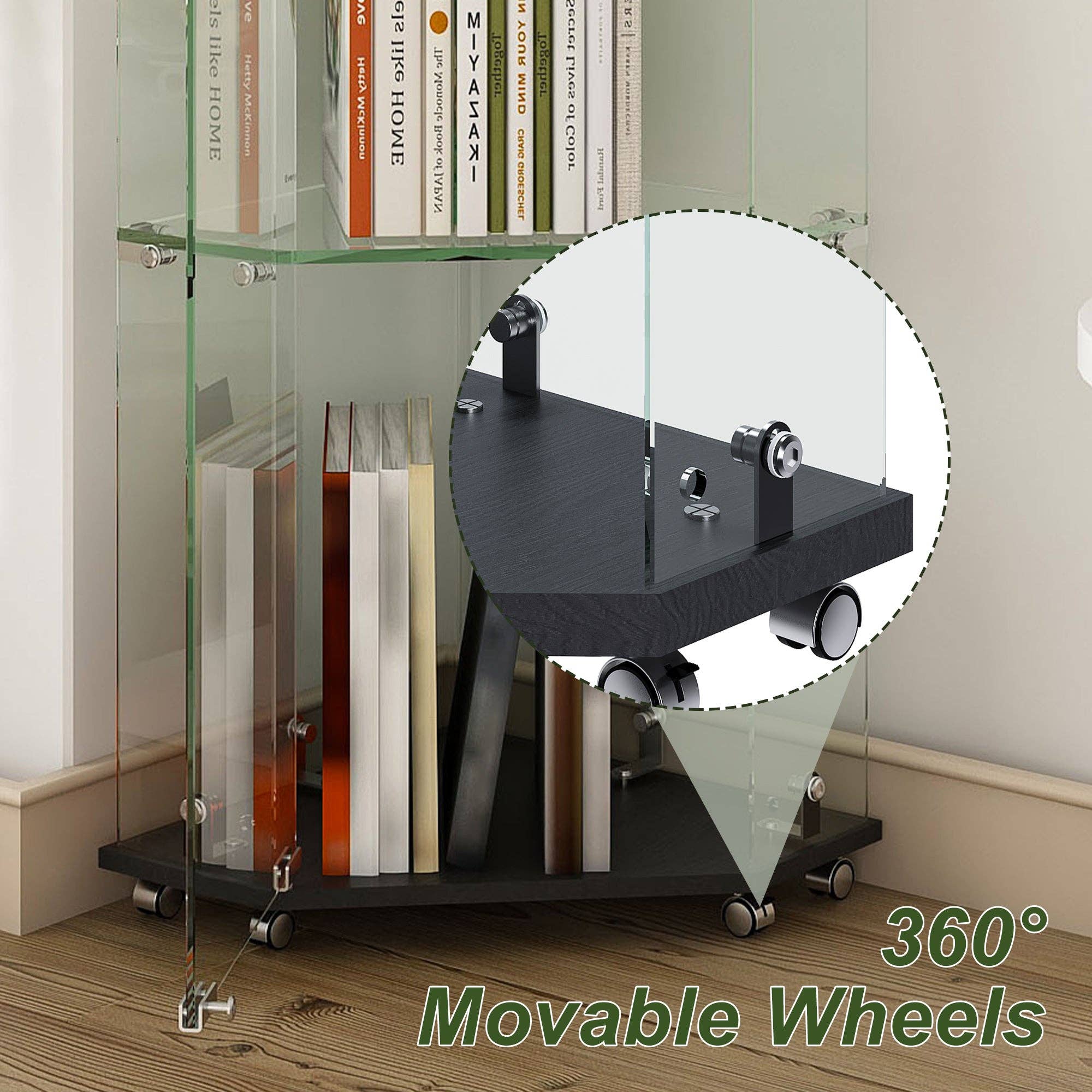 39F Inc. - Wholesale Display Case - 5-Tier Glass Display Cabinet with LED Lighting, Black8