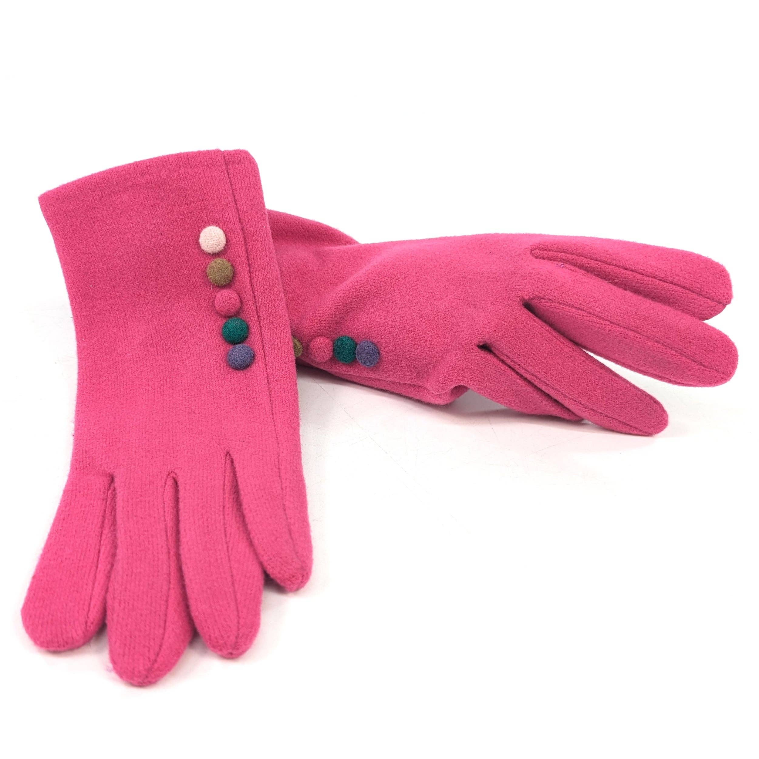 Black Ginger – wholesale Gloves – Women's – Buttoned Gloves - Pink6