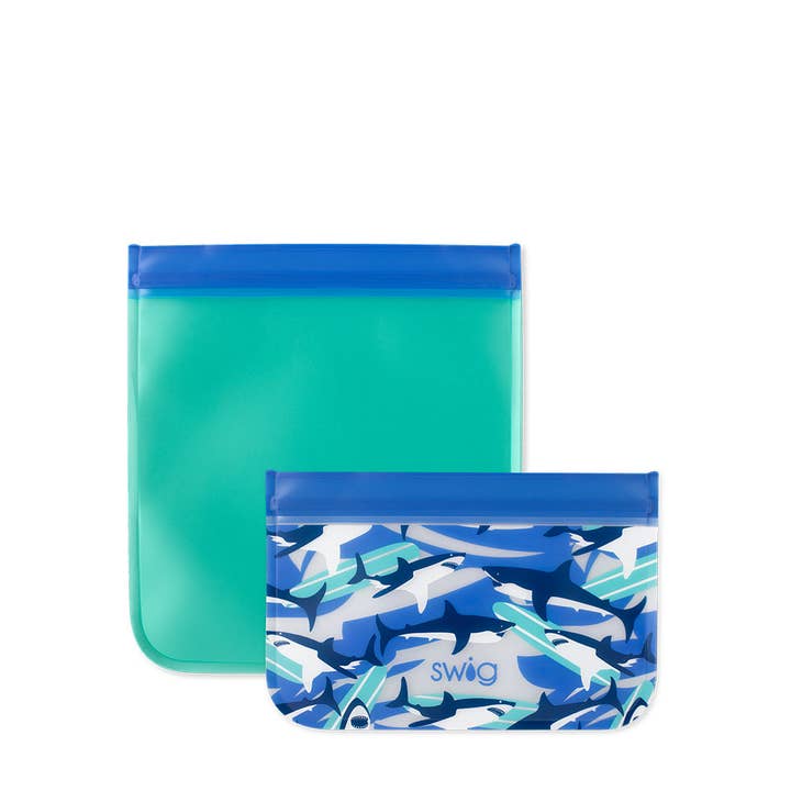 Shark Fin Reusable Storage Baggies (Set of 4) for wholesale by Swig Life