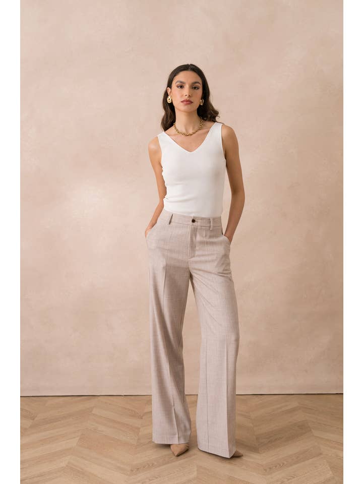 Attentif Paris - Venta al por mayor Pantalón de vestir - Mujer - Pantalones de pierna ancha a medida Heather5