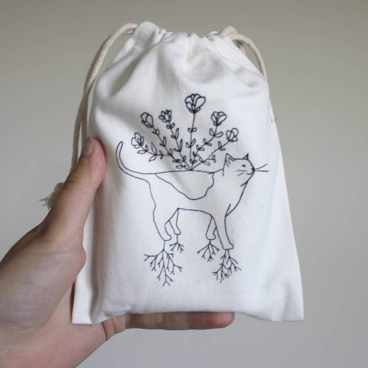 Pochette de tarot en coton - Always Growing pour la vente par Considerate Cat Design