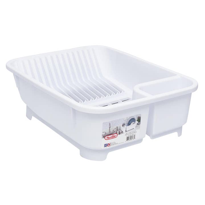 Deluxe Import Trading - Wholesale Dish Drying Mat/Rack - Sterilite Easy-Drain Dish Drying Rack White 18.25 inL