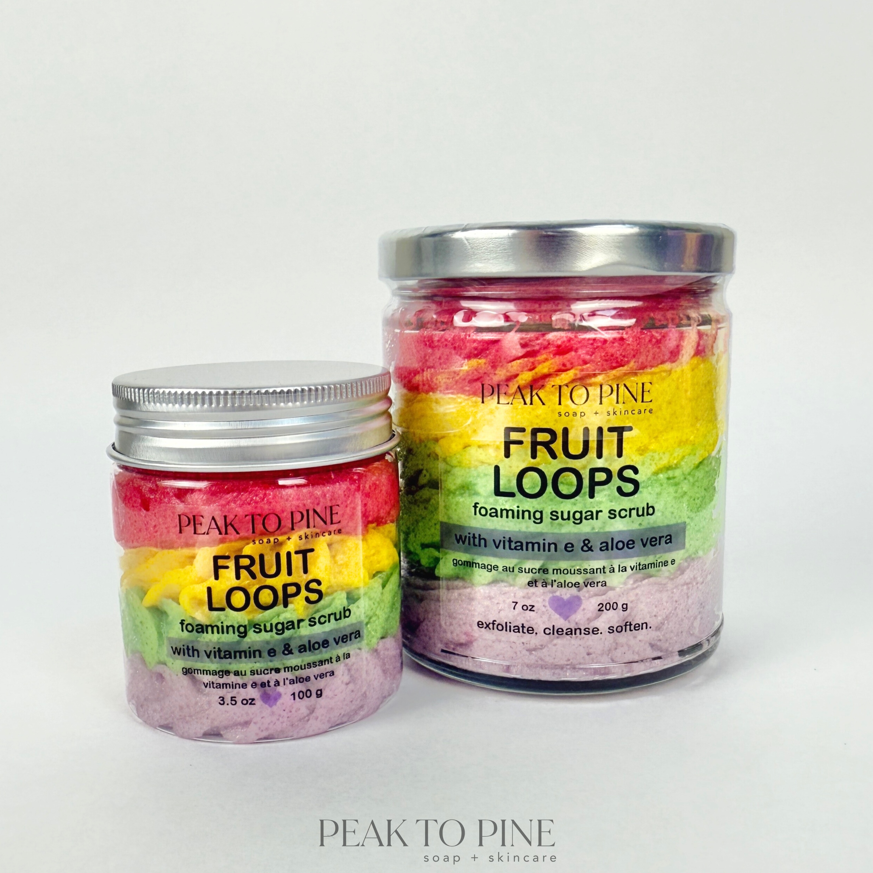 Peak To Pine Designs – Großhandel Körperpeeling – Fruit Loops - Schäumendes Zuckerpeeling1