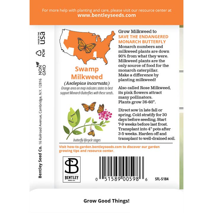 Bentley Seed Co. - Wholesale Plant Seeds - Milkweed, Swamp Seed Packets1