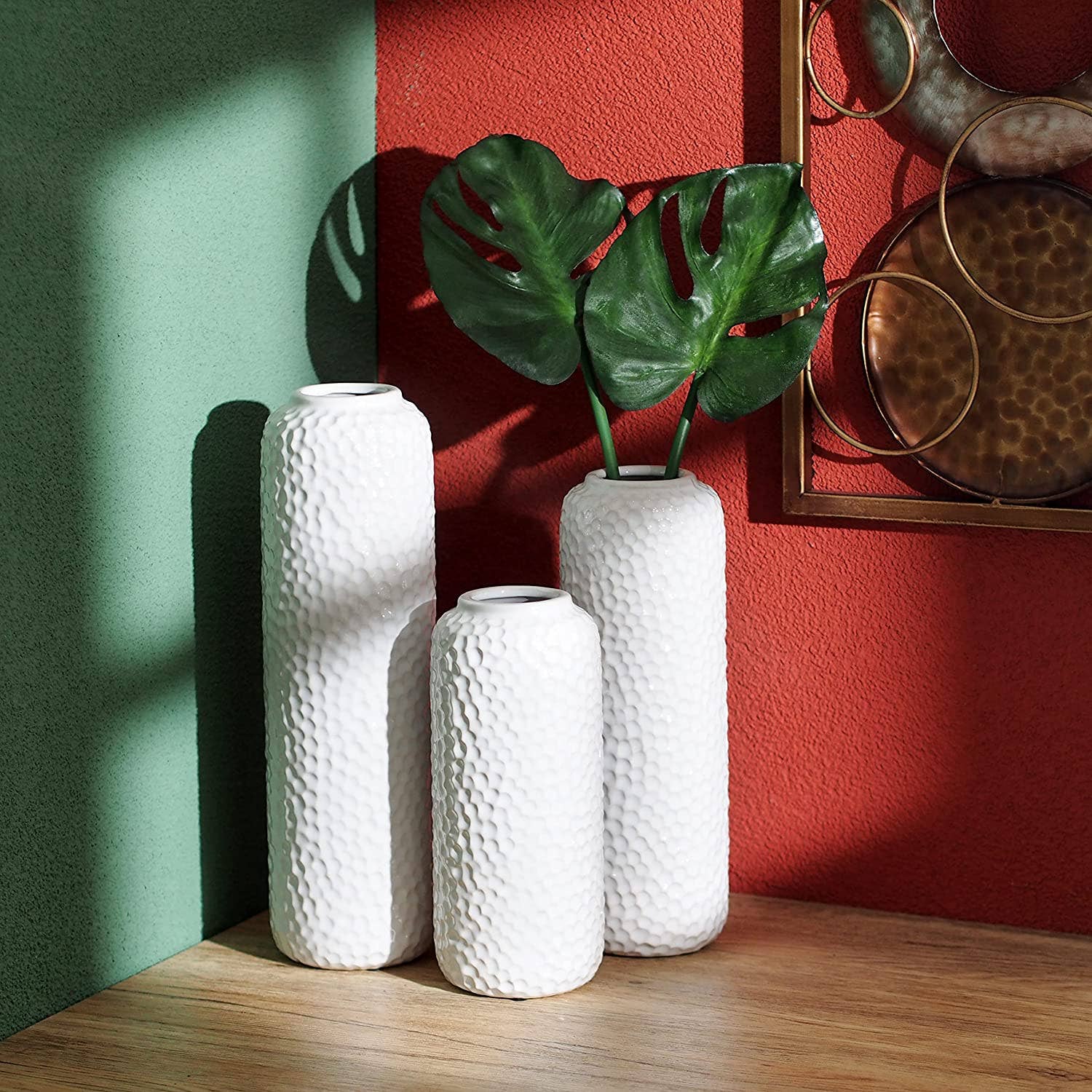 Hosley - Wholesale Vase - Hosley® S-3 Ceramic Honeycomb Vase - White3