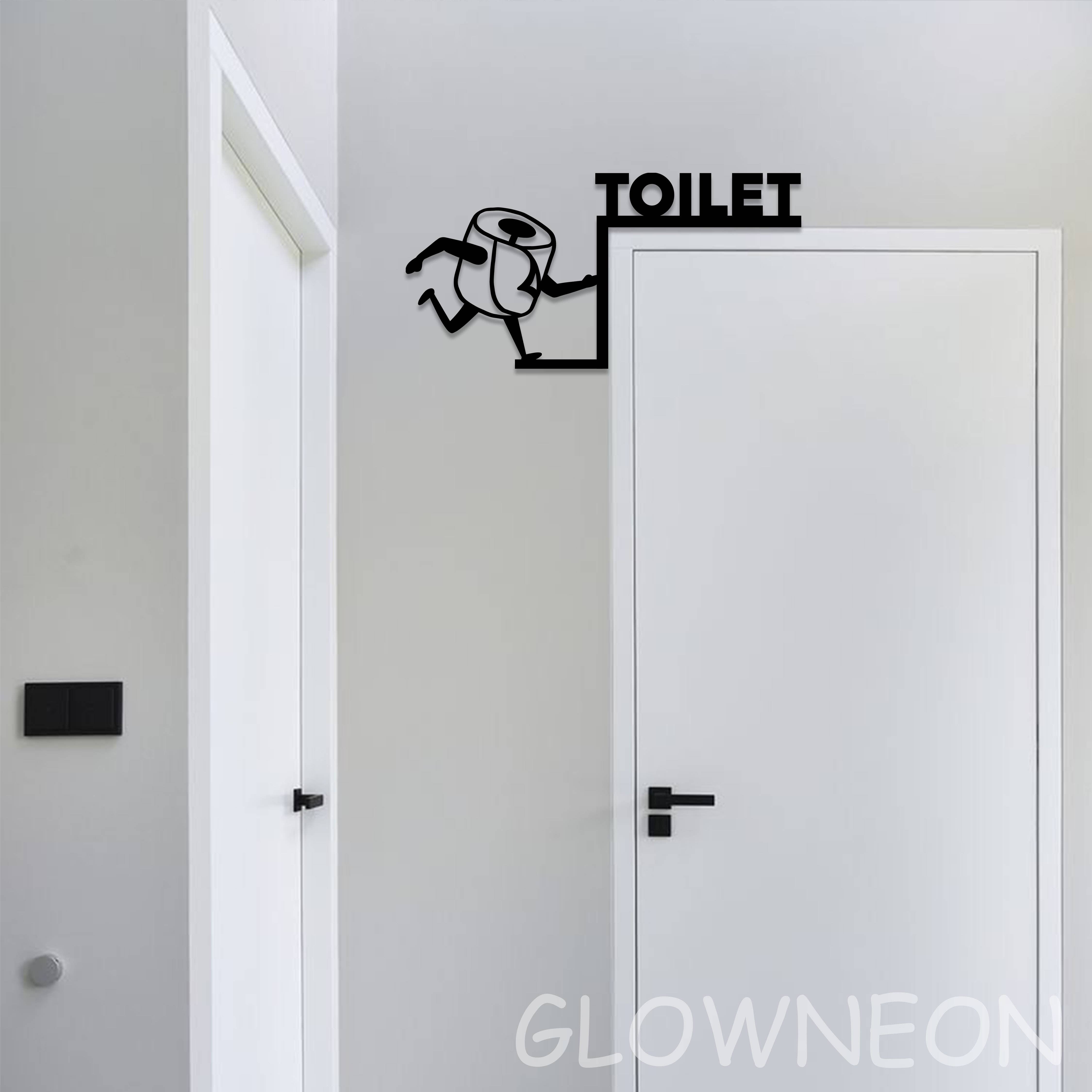 Glow Neon - Wholesale Bathroom Sign - Toilet Paper Restroom Door Corner, Funny Toilet Door Topper1
