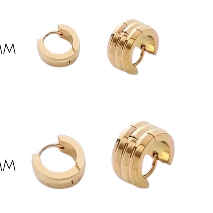 Gouden Huggie Hoepeloorbel voor wholesale door Anthologie, Co.