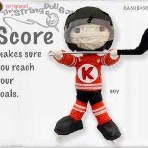 Schlüsselanhänger mit Stringpuppe von Score (Boy) the Hockey Player für den Großhandel von Kamibashi
