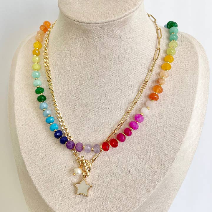 Collier en forme de bonbons en pierres précieuses - Gwyneth pour la vente par MODish Design Co