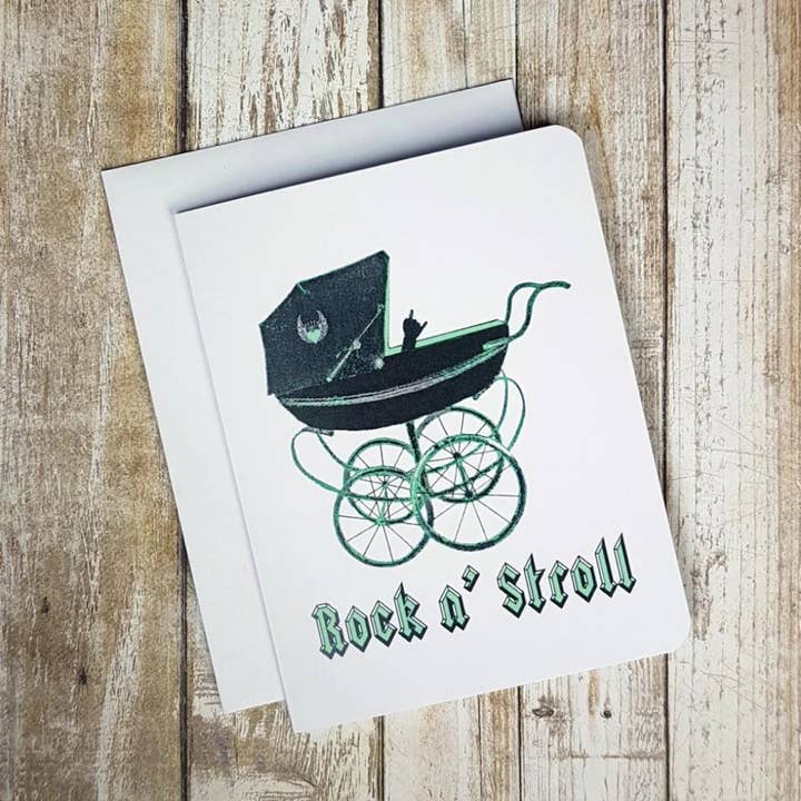Rock N Stroll Card for wholesale by Blue Rocket Gifts