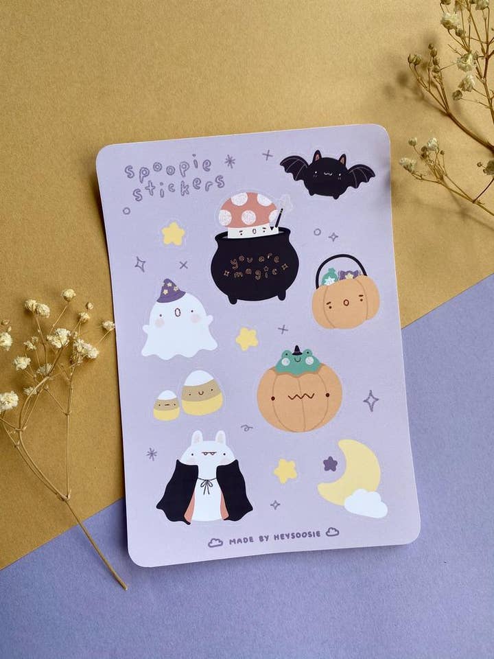 Halloween Themed Sticker Sheet for wholesale by HeySoosie