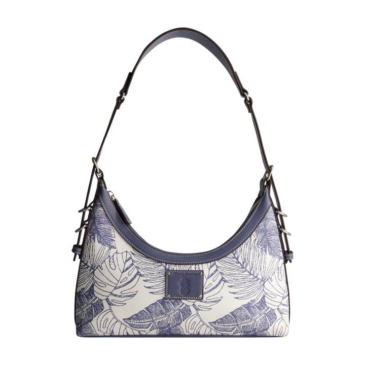 True Religion - Wholesale Shoulder Bag - Women's - Tommy Bahama Graphic Leaf Print City Hobo, NAVY