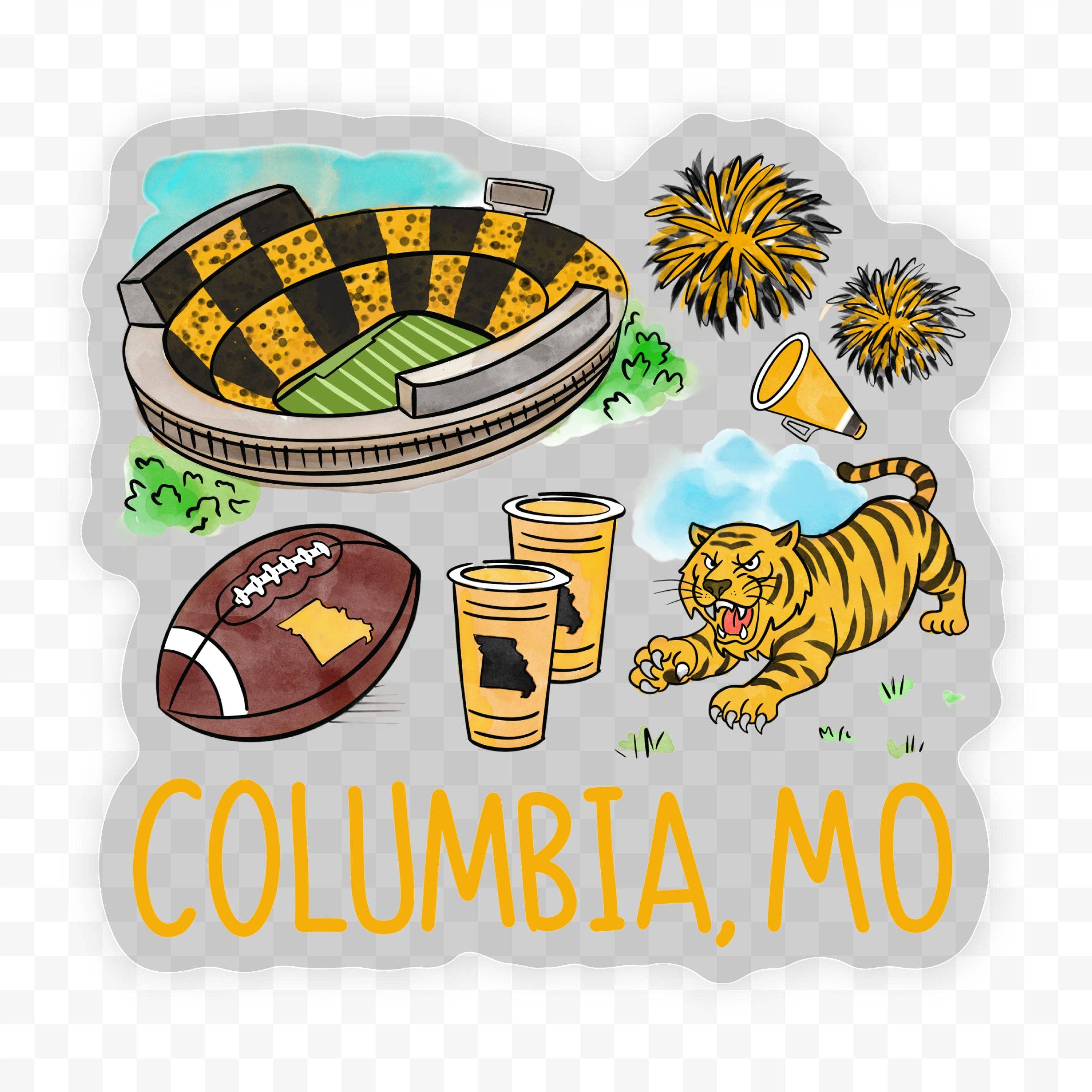 Barrel Down South – wholesale Sticker – Columbia MO Clear Sticker0