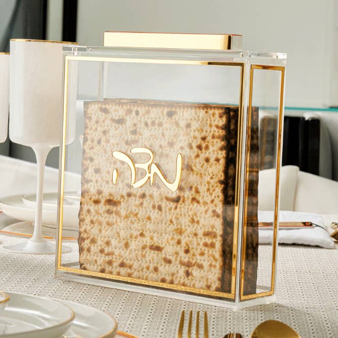 Classic Square Matzah Box for wholesale by Waterdale Collection