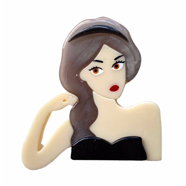 Miss Minna - Vente Broches - 💋 Broche de dame sophistiquée avec expression élégante 💋0