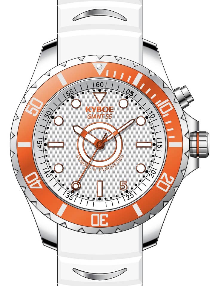 Kyboe Giant 55 - Comporta, plata pulida, 3 manecillas, 10 ATM para venta al por mayor de Symons & Panchenko