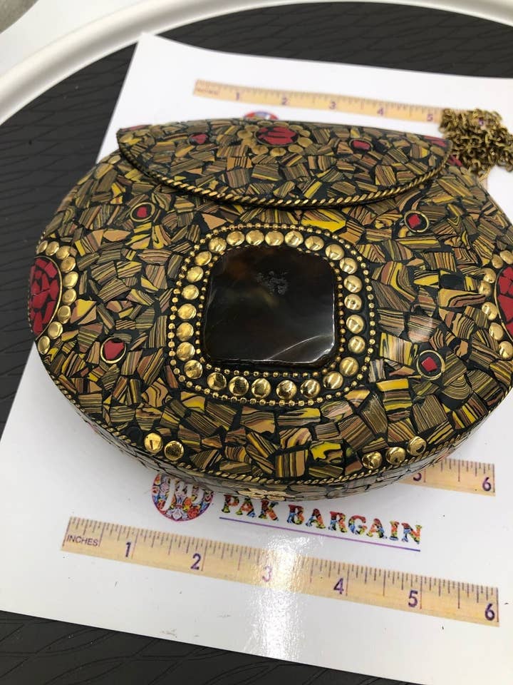 Sac de soirée vintage en métal, sac croisé avec chaîne pour la vente par vintarust