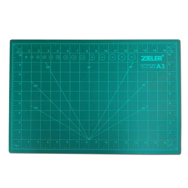 Zieler - Wholesale Cutting Board - A3 Green Cutting Mat With Grid Lines - Double-Sided