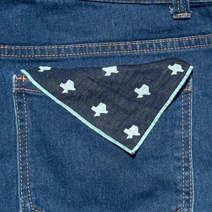 TX imprime des bandanas sur chambray pour la vente par Newton Supply Co