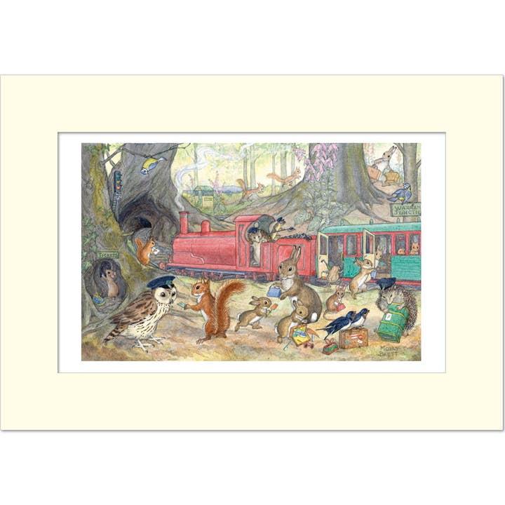 Attraper le train par Molly Brett - Impression montée A3 pour la vente par Ganymed Press