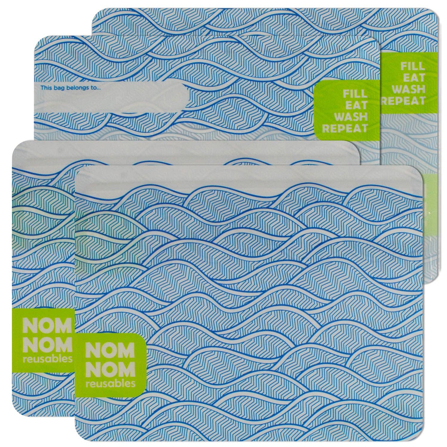 Nom Nom Kids - Wholesale Food Storage Wrap/Bag - 4 WAVE reusable sandwich bags0