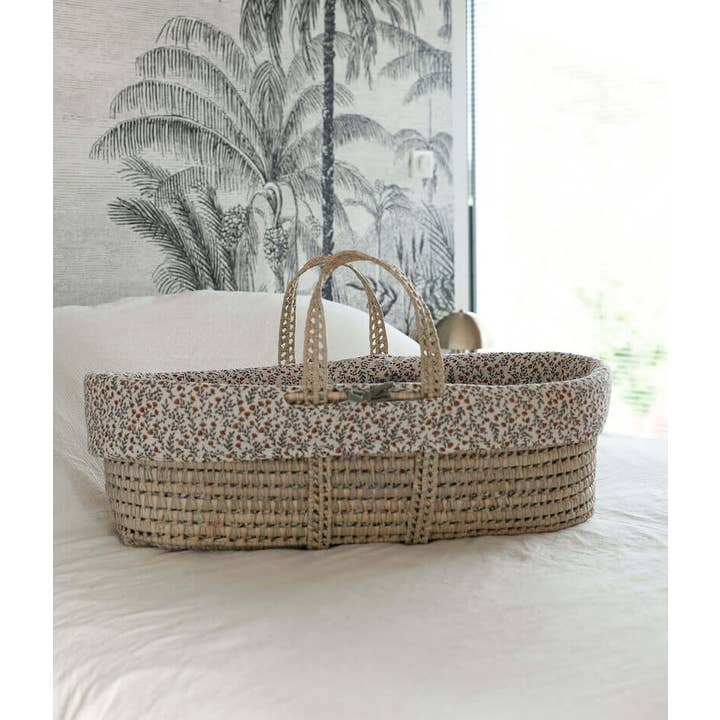 Manufacture des bébés français - Wholesale Bassinet - Baby - Madeleine floral green bassinet6