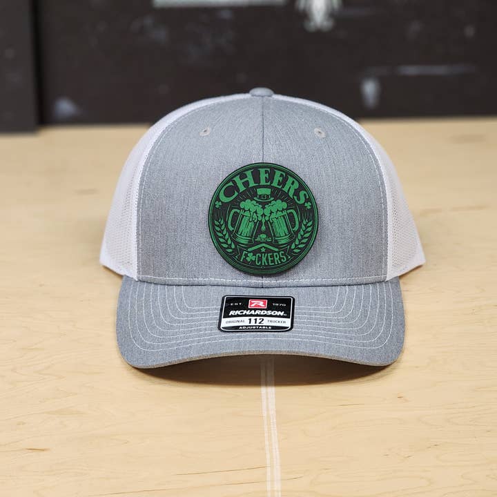 Knot Creatives - Wholesale Trucker hat – Unisex - St. Patrick's Cheers F*ckers Trucker Hat - Heather Grey 1