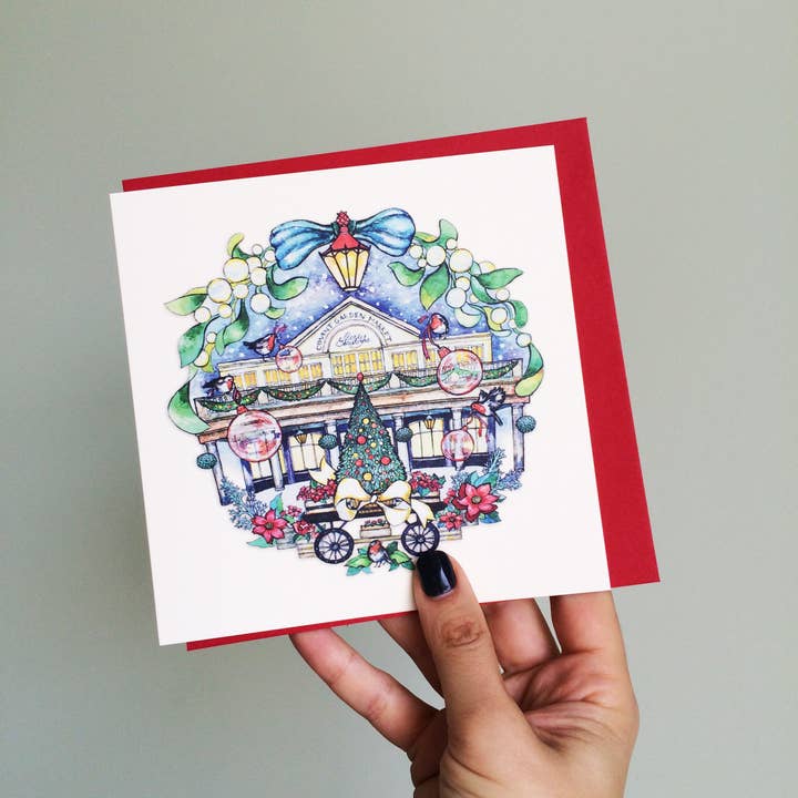 Covent Garden Christmas card. Christmas in London card. for wholesale by Wind On Paper