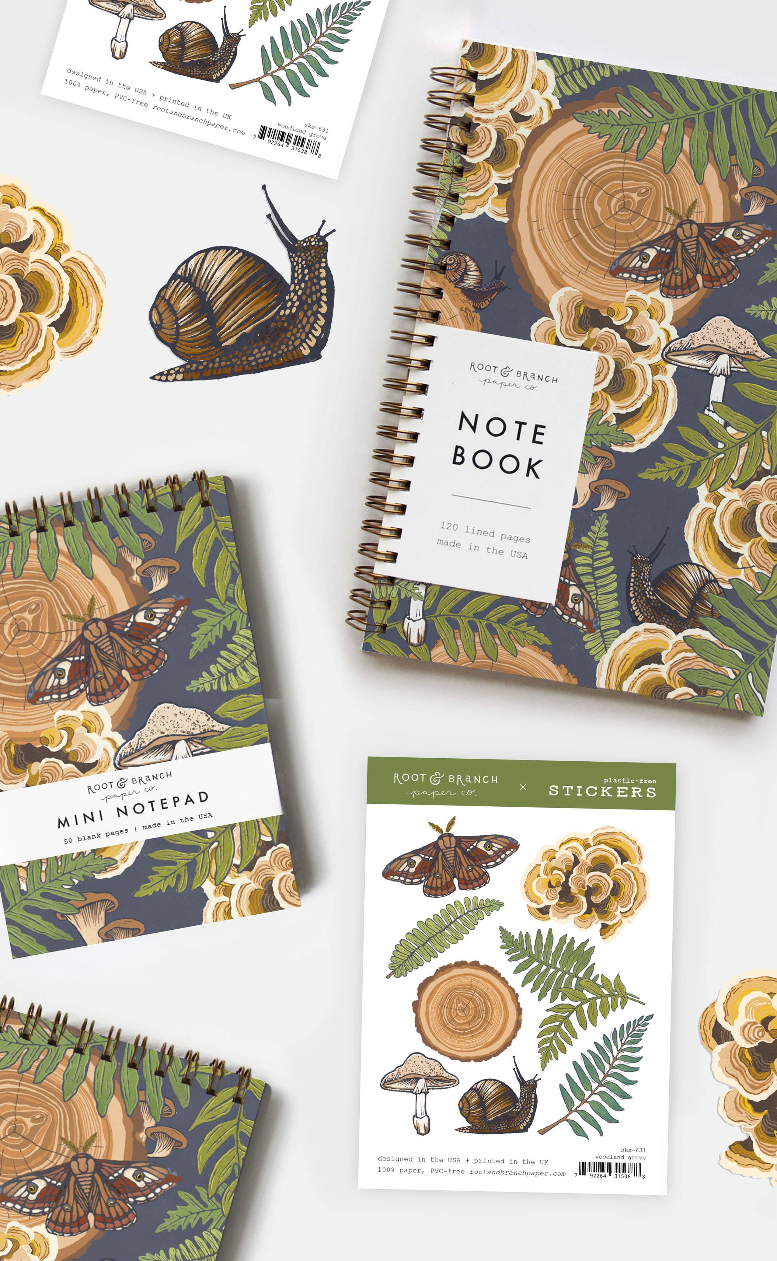 Root & Branch Paper Co. - Wholesale Everyday Greeting Card - Mushroom Grove Card1