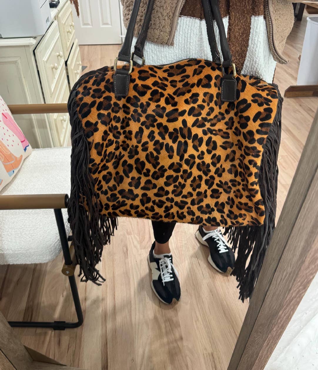 Boho Ranch Shop - Wholesale Weekender Bag - Women's - XL Duffle Bag - Leather HairOn Cowhide Travel Weekender13