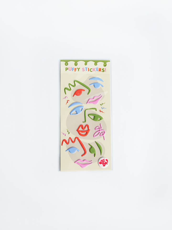 Face Shaped Puffy Stickers - Art Party Collection for wholesale by POP Party Supplies, LLC