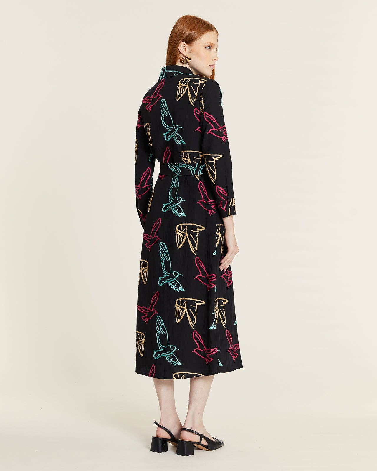 Pepaloves - Wholesale Dress - Women's - VESTIDO ABOTONADO BORD PAJAROS2