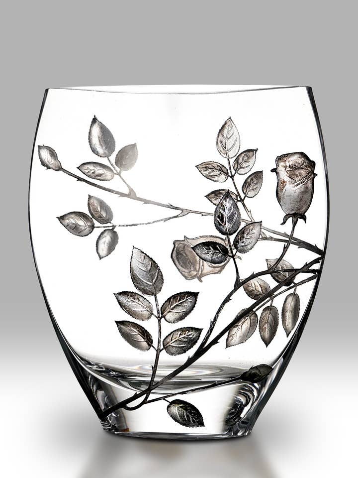 Rose Éternelle - Argent - 21 cm Courbée pour la vente par Nobile Glassware Ltd.