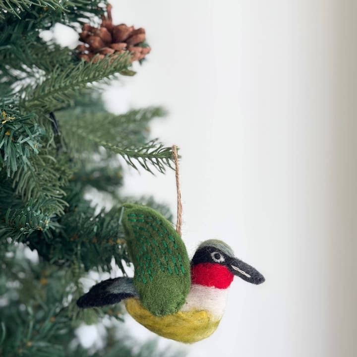 Ganapati - Wholesale Ornament Set - Felt Bird Ornaments Set of 6 - B Set