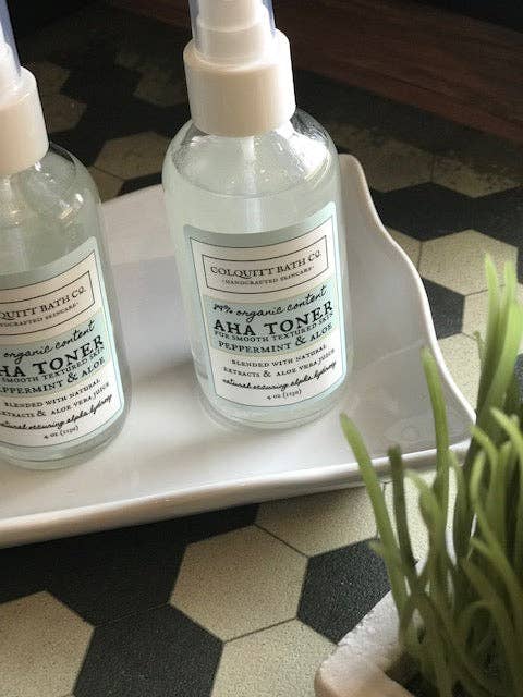 Alpha Hydroxy Peppermint Aloe Facial Toner for wholesale by Colquitt Bath Co.