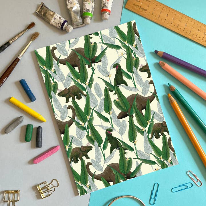 Libreta A5 de Dinosaur Jungle Cream para venta al por mayor de Lydia Meiying