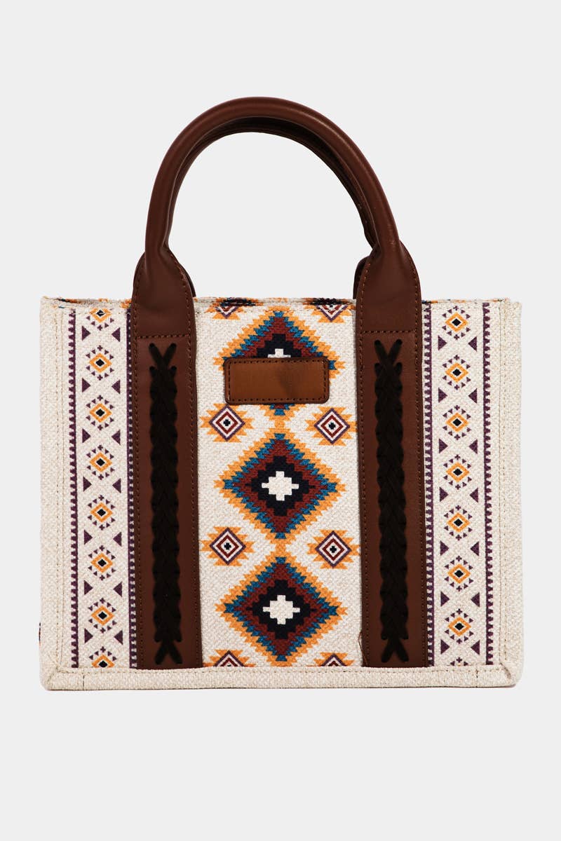 Collections by Fame Accessories – Sacola - Mulher por atacado – Bolsa quadrada com padrão boho western0