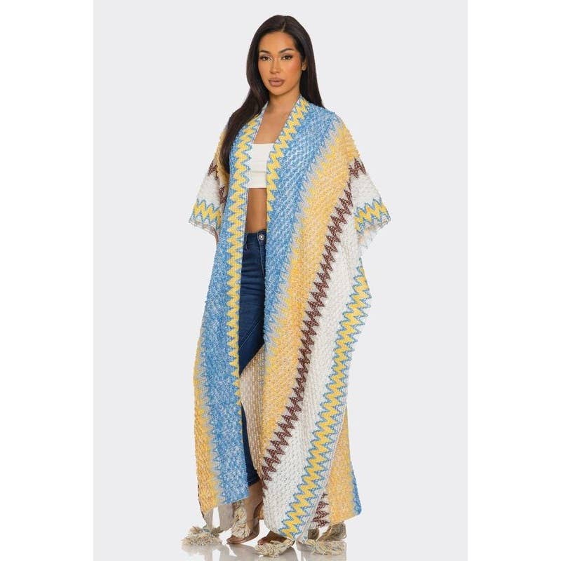 HiteJeans - Vente Cardigan – femme - Cardigan poncho long multicolore17