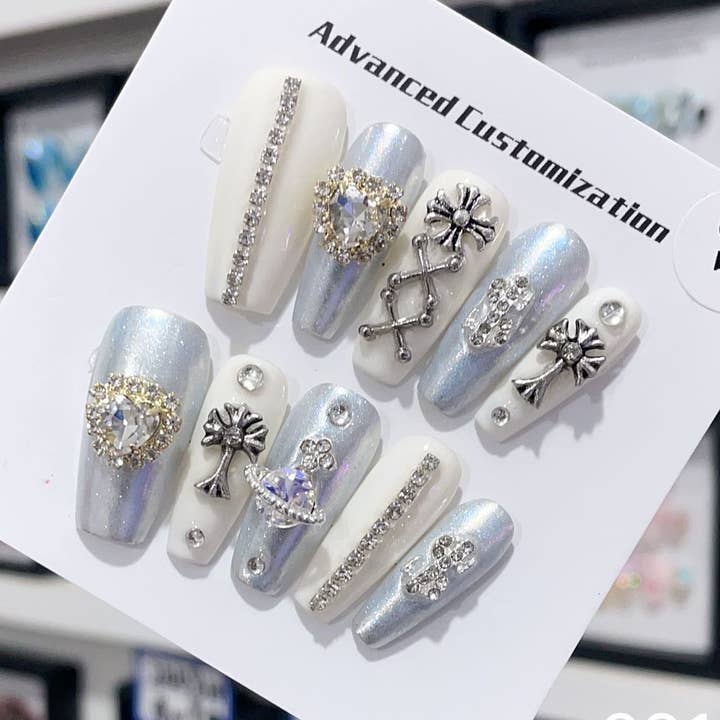 handgemaakte Press on Nails 29153 voor wholesale door foamboxnail