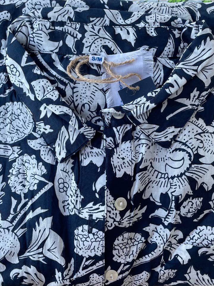 Goede Vriendjesoverhemd - Madison Bloemen Navy voor wholesale door and for Good