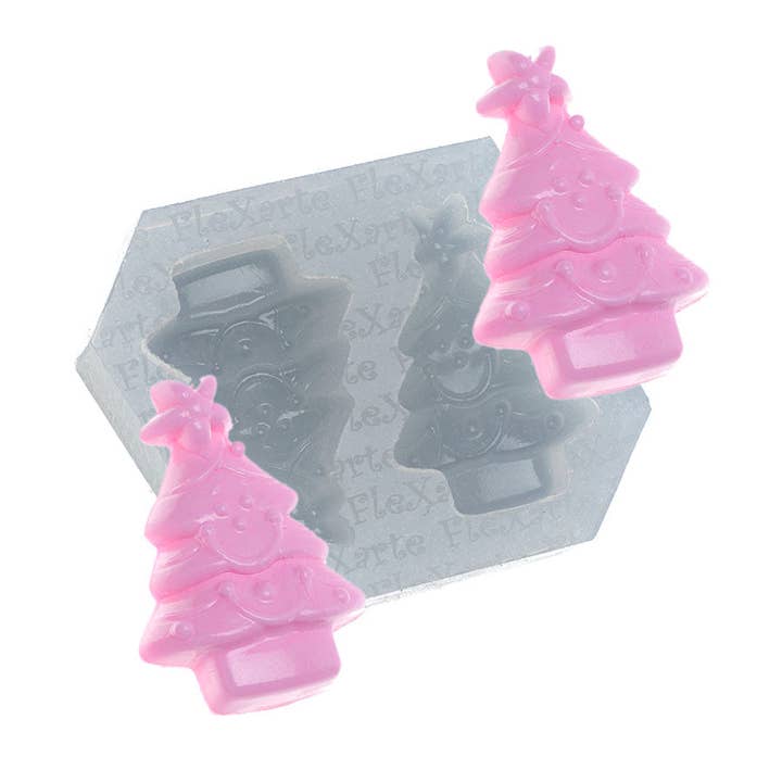 tmas Tree 2-Cavity Making Cookie Silicone Mold Cake Cupcake Decorating Fondant Baking Mold Chocolate Candy Mould DIY for wholesale by Flexarte USA