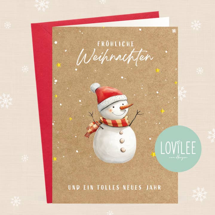 Snowman | Christmas Card Folded Card | No. WK-CN-01 for wholesale by LOViLEE