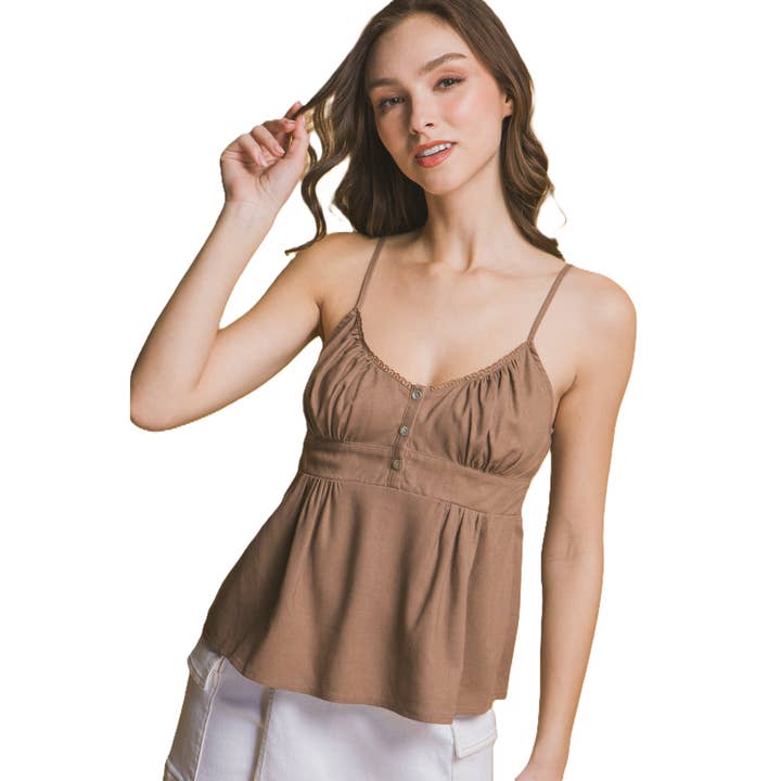 Effortless Charm Spaghetti Strap Cami Top for wholesale by Apolline