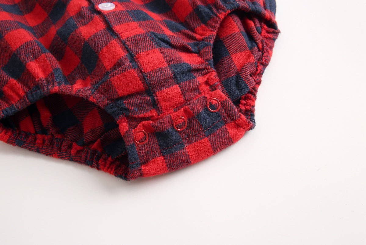 MyKids-USA® - Wholesale Button Down Shirt - Kids - Baby Boy Plaid Pattern Buttoned Shirt With Pockets Long Sleeve bodysuit In Autumn14