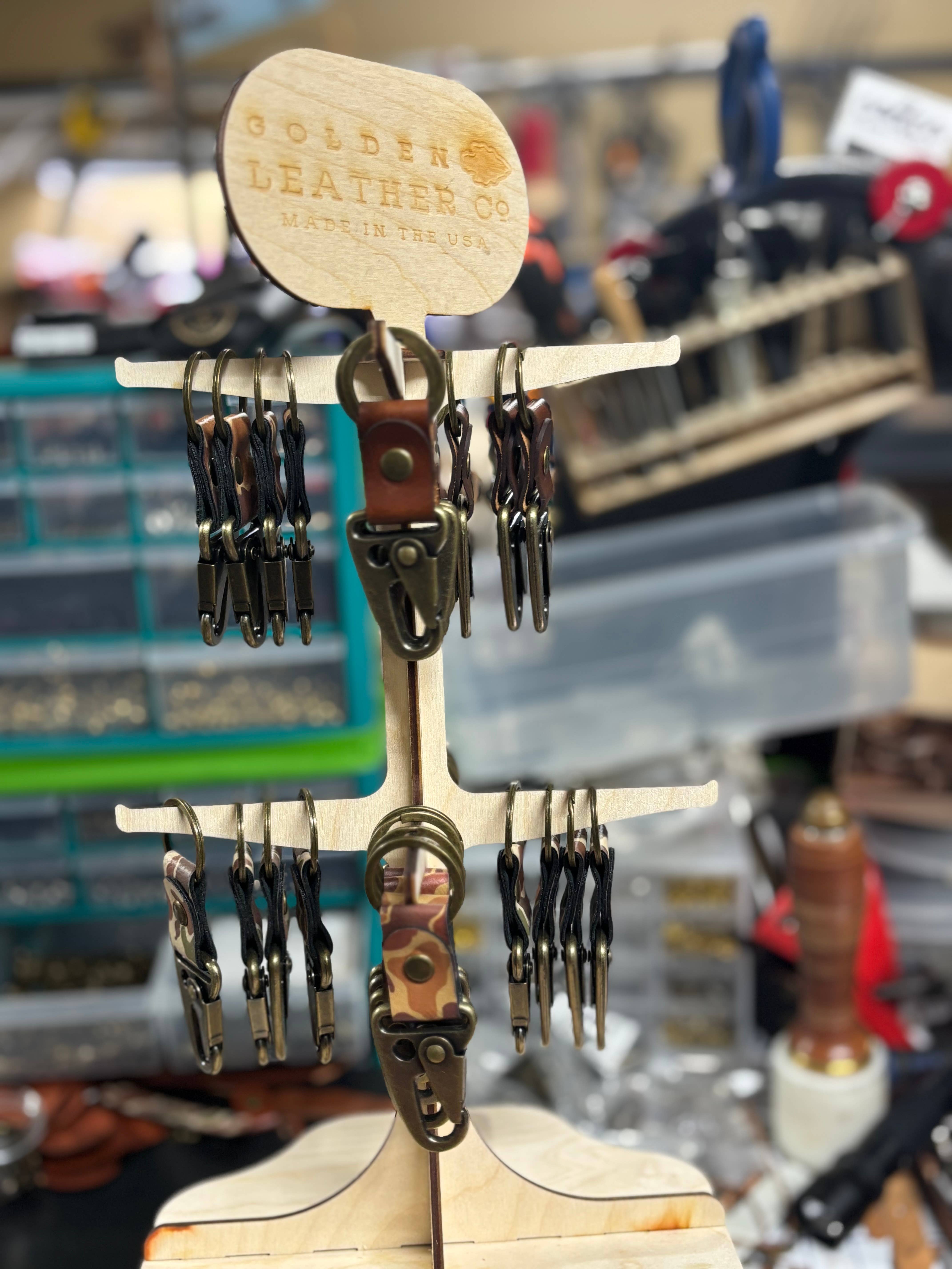 Golden Leather Co. - Wholesale Keychain - Men's - Leather/Camo Clip Keychain4