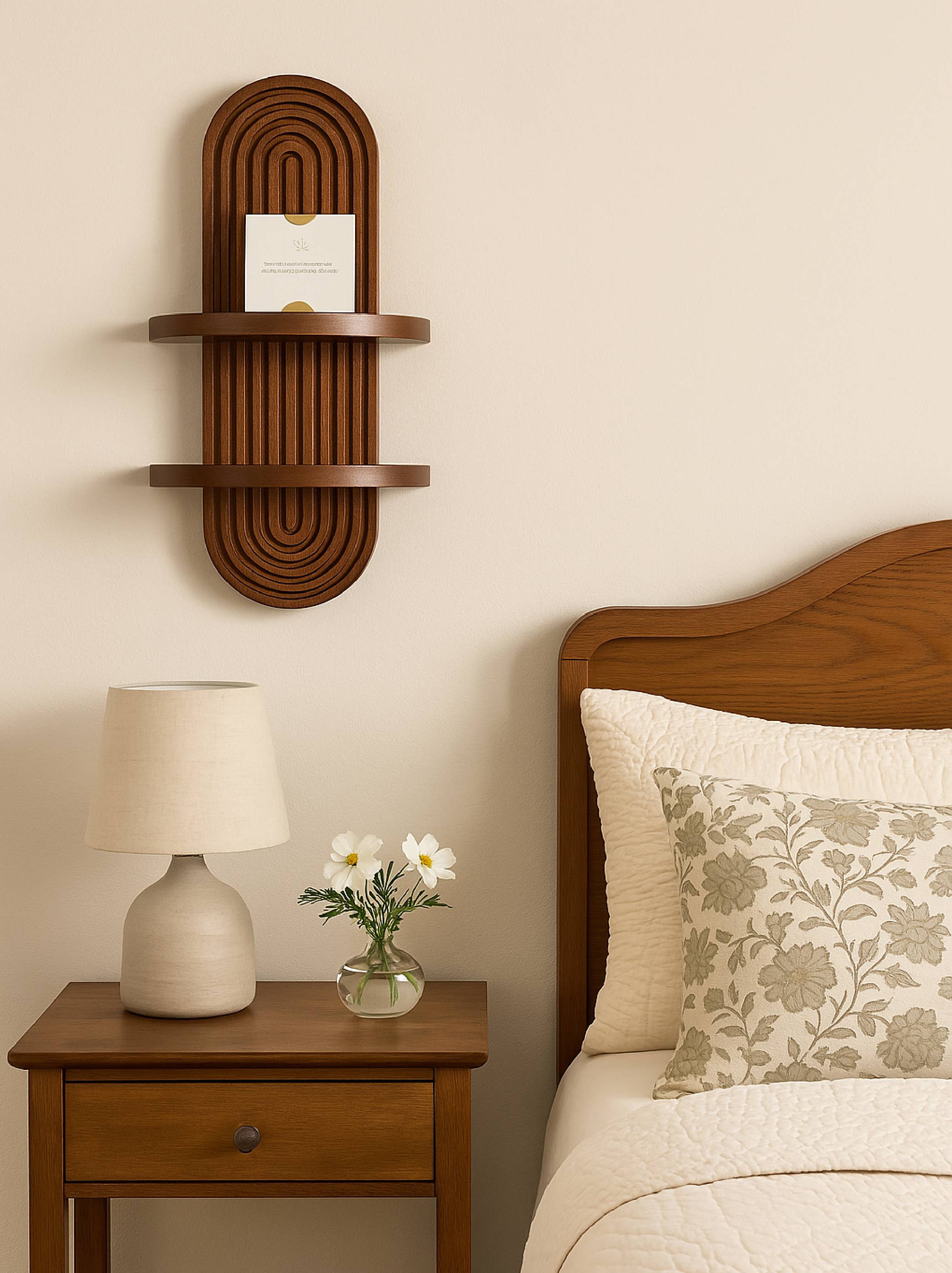 Made Market Co. – Großhandel Wandregale – Gebogenes Wandregal aus Holz im Mid-Century Modern Stil1