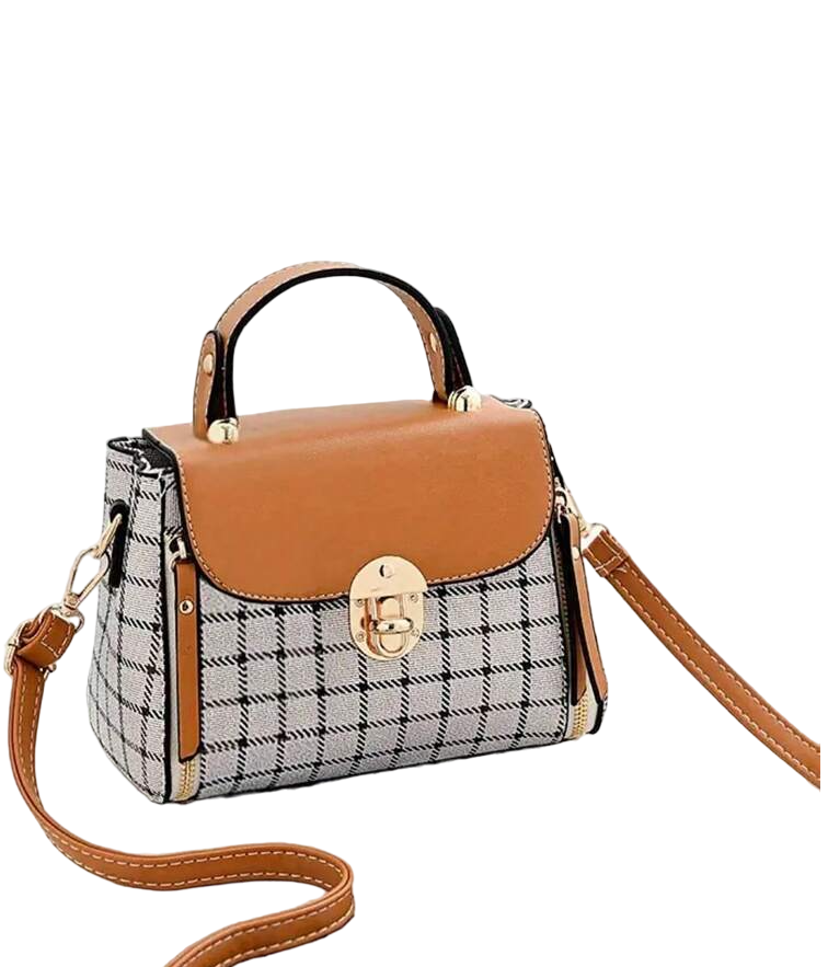 AR New York - Wholesale Crossbody Bag - Women's - 7372 - Plaid Patterned Crossbody Handbag6