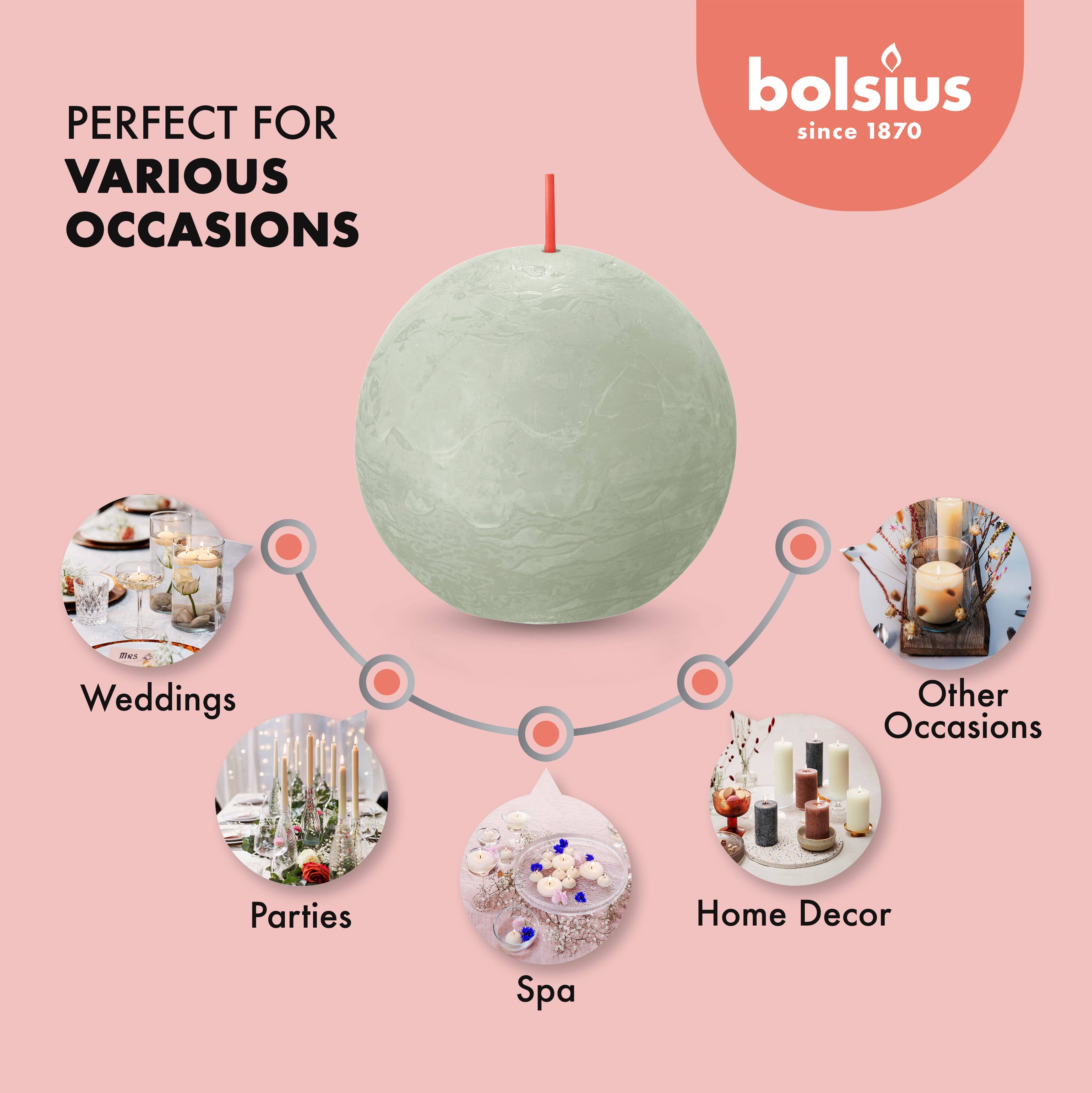 BOLSIUS – Velas de decoração por atacado – 6 Velas rústicas 3" - Inperfuted - Natural - Eco-Friendly - Cera Plant-Based - **Vendido Individualmente187